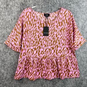 Heyson Women's Blouse Size Medium Printed Peplum